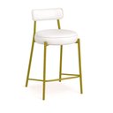 Ver imagem 4 de Banqueta Cozinha Média com Encosto Londres Kit 2 PU Aço Industrial Dourado D03 - D'Rossi
