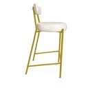 Ver imagem 5 de Banqueta Cozinha Média com Encosto Londres Kit 2 PU Aço Industrial Dourado D03 - D'Rossi