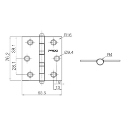 Dobradiça Sm Concept Inox Polido 3025 Pado - 2
