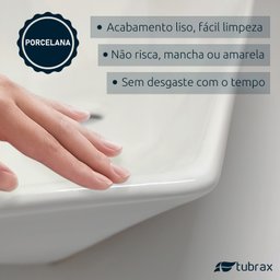 Cuba Pia Cerâmica Porcelana Banheiro Lavabo de Apoio Diamante Branca 63x41 Tubrax - 4