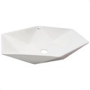 Ver imagem 2 de Cuba Pia Cerâmica Porcelana Banheiro Lavabo de Apoio Diamante Branca 63x41 Tubrax