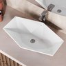 Cuba Pia Cerâmica Porcelana Banheiro Lavabo de Apoio Diamante Branca 63x41 Tubrax - 1
