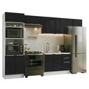 Ver imagem 2 de Armário de Cozinha Completa 350 X 60 cm Branco/Preto Lux Madesa 02