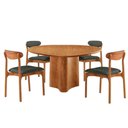 Ver imagem 2 de Mesa Selene Tampo 135cm Laminado com 4 Cadeiras Noronha Moderna Mobília