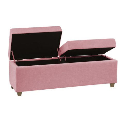 Recamier Bau Paris 1,20m Corino Rosa Bebe - Clique Decorações