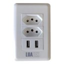 Ver imagem 1 de Tomada de Parede 2 Entrada Fonte 2 Usb 5v Smart House Casa Inteligente Carregador Celular 10a Bivolt