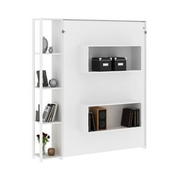 Cama de Casal Articulada Dobrável Flex 4 Prateleiras 2 Nichos Cm8014 Tecnomobili Branco - 5