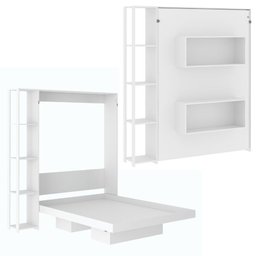 Cama de Casal Articulada Dobrável Flex 4 Prateleiras 2 Nichos Cm8014 Tecnomobili Branco - 2