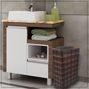 Ver imagem 2 de Cesto De Roupa Junco Fino Apartamento Retangular Fibra Sintética