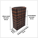 Ver imagem 3 de Cesto De Roupa Junco Fino Apartamento Retangular Fibra Sintética