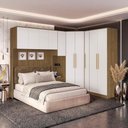 Ver imagem 1 de Quarto Modulado Adapt 10 Portas 5 Gavetas MDP Nogueira-Branco