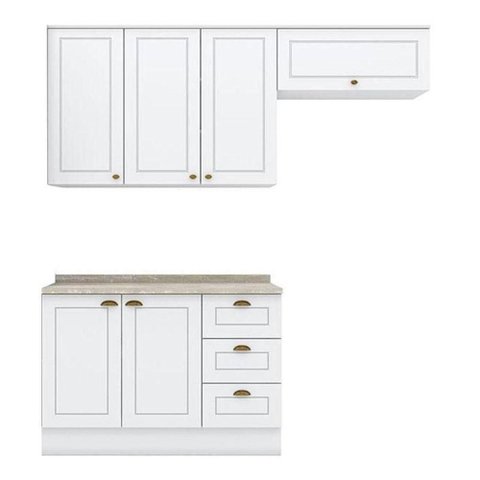 Cozinha Modulada Americana 3 Peças Branco Hp com Tampo Calcare – Henn