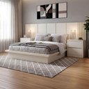 Ver imagem 1 de Cama Queen Japonesa com Cabeceira e 2 Mesas de Cabeceira Conjunto Completo Quarto Dalla Costa 100%