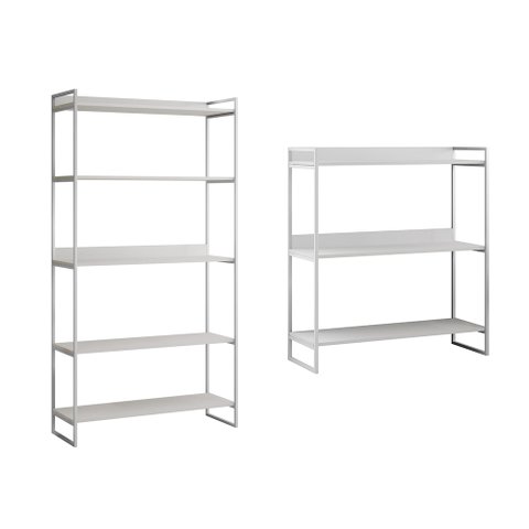 Kit Industrial Estante Guaecá 180x95 e Aparador 3 Prateleiras Córdoba 100x95 Branco
