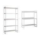 Ver imagem 1 de Kit Industrial Estante Guaecá 180x95 e Aparador 3 Prateleiras Córdoba 100x95 Branco