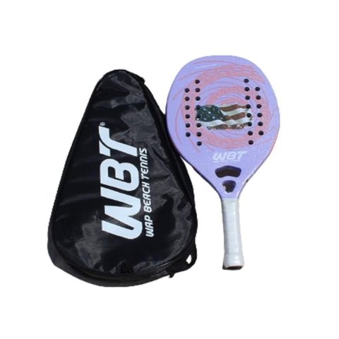 Raquete Beach Tennis Carbono 3k Wbt com Capa - Desempenho Profissional para Tênis de Praia