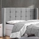Ver imagem 1 de Cabeceira Cama Box Casal Queen Size Gioconda 160cm com Frame Suede Cinza - Abmaza