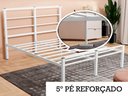 Ver imagem 3 de CAMA CASAL CRISTAL FERRO/AÇO COM 3 BARRAS P/ATE 250 KG -SUPER REFORÇADA - BRANCA