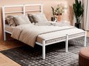 Ver imagem 1 de CAMA CASAL CRISTAL FERRO/AÇO COM 3 BARRAS P/ATE 250 KG -SUPER REFORÇADA - BRANCA