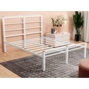 Ver imagem 6 de CAMA CASAL CRISTAL FERRO/AÇO COM 3 BARRAS P/ATE 250 KG -SUPER REFORÇADA - BRANCA