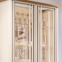 Ver imagem 5 de Cristaleira de Vidro com Espelho Alvora H01 Off White/Cinamomo - Mpozenato HB Móveis