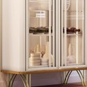 Ver imagem 6 de Cristaleira de Vidro com Espelho Alvora H01 Off White/Cinamomo - Mpozenato HB Móveis