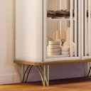 Ver imagem 7 de Cristaleira de Vidro com Espelho Alvora H01 Off White/Cinamomo - Mpozenato HB Móveis