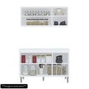 Ver imagem 6 de Armário Aéreo Andréia e Balcão Gabinete Para Pia sem Tampo Manu 120cm Cinza - AJL Móveis