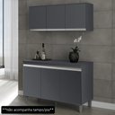 Ver imagem 2 de Armário Aéreo Andréia e Balcão Gabinete Para Pia sem Tampo Manu 120cm Cinza - AJL Móveis