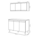 Ver imagem 4 de Armário Aéreo Andréia e Balcão Gabinete Para Pia sem Tampo Manu 120cm Cinza - AJL Móveis