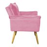 Kit 05 Poltrona Opala Decorativa Para Sala de Estar Recepção Veludo Rosa -Open Decor - 4