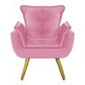 Kit 05 Poltrona Opala Decorativa Para Sala de Estar Recepção Veludo Rosa -Open Decor - 3