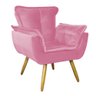 Kit 05 Poltrona Opala Decorativa Para Sala de Estar Recepção Veludo Rosa -Open Decor - 2