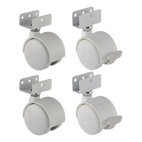 Rodizio Branco para Berço em Chapa U13MM + Parafusos