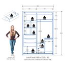 Ver imagem 4 de Guarda Roupa Solteiro Splendido 2 Portas com Cômoda Primordial Max Cinamomo Areia Fosco-Zanzini