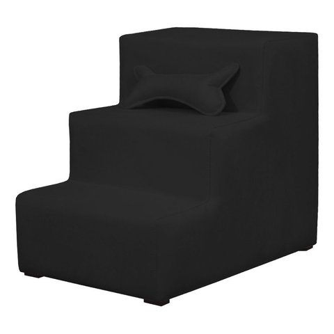 Escadinha Escada Pet 3 Degraus Rampa para Cama Sofá Suede:Preto/3 Degraus