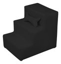 Ver imagem 4 de Escadinha Escada Pet 3 Degraus Rampa para Cama Sofá Suede:Preto/3 Degraus