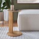 Ver imagem 1 de Mesa Lateral Apoio Sofá Orgânica Chanfrado Pé Madeira Complementos