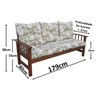 Conjunto Cancún Sofá 3 Lugares e Poltronas de Madeira Estofado Floral Verde - 9