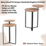 Mesa Lateral 02 Tampos Chanfrada Pe Metal Preto Hanover Artesano Hanover Preto - 5