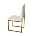 Ver imagem 5 de Kit 06 Cadeiras Para Sala De Jantar Escritório Slim Industrial Ferro Dourado Corino Bege- Ruotolo
