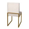 Kit 06 Cadeiras Para Sala De Jantar Escritório Slim Industrial Ferro Dourado Corino Bege- Ruotolo - 4