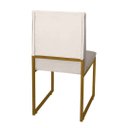 Ver imagem 4 de Kit 06 Cadeiras Para Sala De Jantar Escritório Slim Industrial Ferro Dourado Corino Bege- Ruotolo