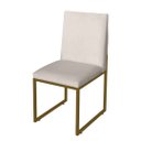 Ver imagem 2 de Kit 06 Cadeiras Para Sala De Jantar Escritório Slim Industrial Ferro Dourado Corino Bege- Ruotolo