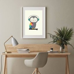 Quadro Infanto Juvenil Corujinha - 60x48cm:madeira Branca - 2