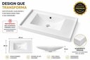 Ver imagem 3 de Pia Lavatorio para Banheiro 60cm Lavabo Plastico Resistente Branco