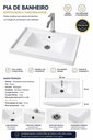 Ver imagem 5 de Pia Lavatorio para Banheiro 60cm Lavabo Plastico Resistente Branco