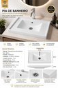 Ver imagem 2 de Pia Lavatorio para Banheiro 60cm Lavabo Plastico Resistente Branco