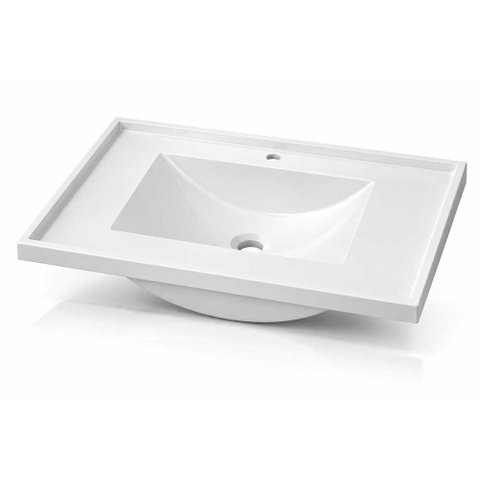 Pia Lavatorio para Banheiro 60cm Lavabo Plastico Resistente Branco