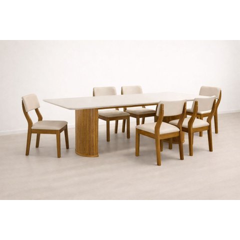 Sala de Jantar Completa com 6 Cadeiras Stella -domus Móveis